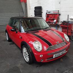 hi all I have for sale a 2005 mini cooper ,1.6 petrol ,12 months mot ,car drives great ,there is some lacquer peel on the bonnet and boot ,and wheels could do with a refurb but apparently these wheels are rare so there worth doing up.ill be happy to answer any questions
