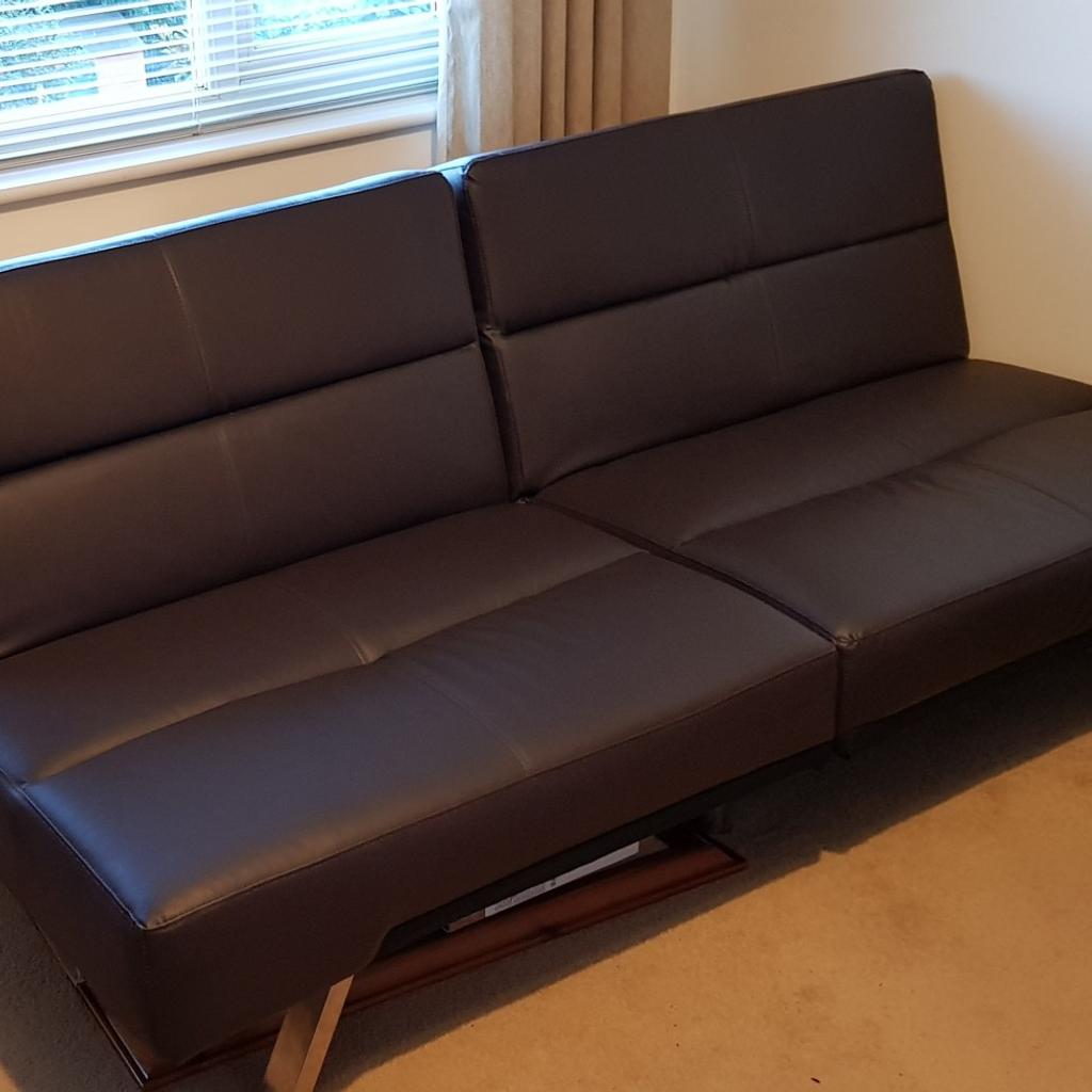 Asda brown faux click clack sofa bed in B98 Redditch for £50.00 for sale Shpock