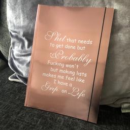 Rose gold notebook, can be personalised with any name
Collection from ramsgate or can deliver for £2