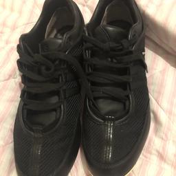 Adidas y3 men’s trainers size 9 please note these have been worn as shown in pics cost £200 new comes with box and shoe bags for each trainer these are black in colour and would come up lovely if put through washing machine as not bad condition what so ever just soles mainly. Can post if postage covered