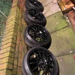 Team dynamics 16” alloys 4x100 could do with a touch up 4 mint tyres, no cracks or anything collect or can deliver for fuel...