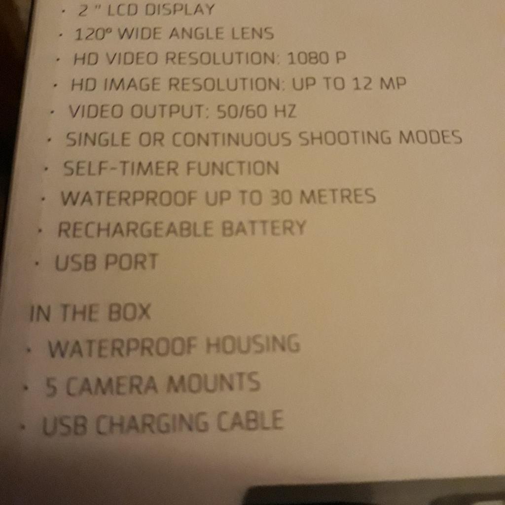Goodmans full hd action camera,new,never used,still boxed,info in pics,£60-no timewasters please,collection/can post if covered.