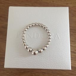 Pandora silver string of beads ring.
Size 54.
Never been worn.
Boxed and in perfect condition.
RRP £40