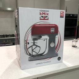 Hi,

Brand new, still in shrink wrap. Already have exact one.

For those that love baking, the Kenwood kMix stand mixer with stylish glass bowl offers a stylish blend of colour, retro design and classic Kenwood reliability
Featuring a full set of non-stick baking tools including the K-beater, balloon whisk and the dough hook included in the pack, making baking bread and mixing cake batter.
Alongside the 5L glass mixing bowl, the kMix 754 comes with a 1000w motor.