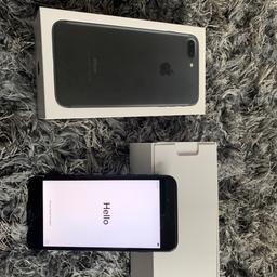 iPhone 7 Plus  Black 128GB
Selling as upgraded 
Just had a new screen by Apple, 
odd light marks on rear 
Camara screen cracked 
Could do with a reboot or battery as turns off few time when make a call
So selling as spares as no longer need or use.