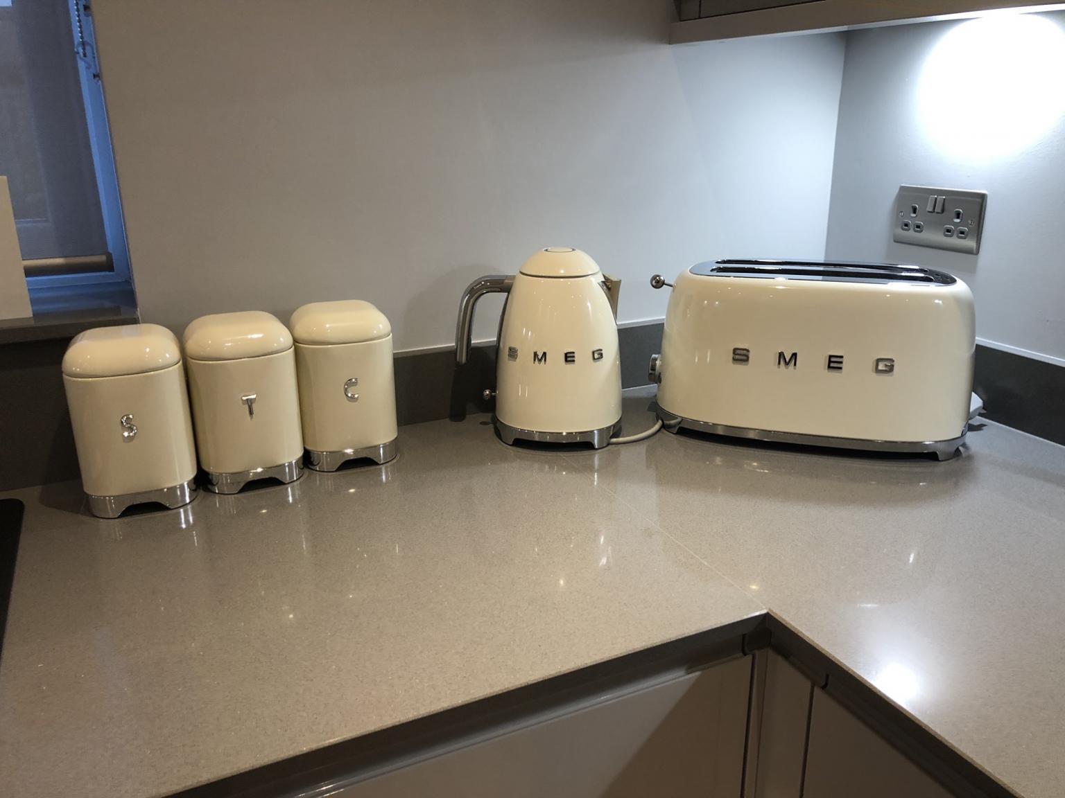 Smeg tea coffee sugar canisters sale white