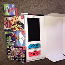 Selling My Nintendo Switch neon org all original leads and accessories.. plus 3 Games

Pokemon Shield
Mario & Sonic Olympics Japan 2020
Yugioh legacy of the duelist

Also comes with Pokeball plus

Few marks on screen (Kids) as can be seen on pic 2.. can be seen fully working

Will deliver free to local surroundings

Sensible offers only please