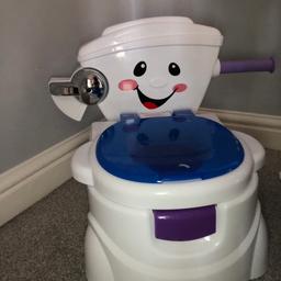 singing potty with toilet roll holder and flush
i have just disinfected it all so is ready to go
very good fun my son loves it