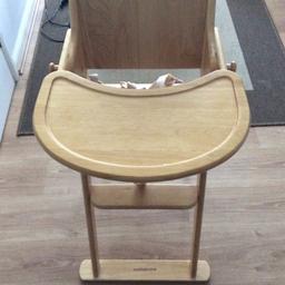 Mothercare wooden highchair in very good condition, easy to fold. Collection E16 area