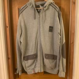 New Adidas grey zip hoodie XXL new condition