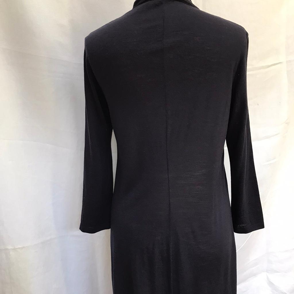 Designer Hussein Chalayan Navy mid length wool dress size 12/14. Nice worn In very good condition
