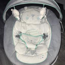 Lights up and changes colour, 2 detachable teddies, removable insert to grow with baby. Vibrates and plays music excellent condition paid £80 a couple of months ago. 2 available