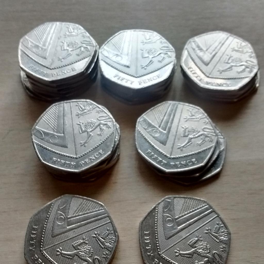 29 Collectable Shield 50p Coins..

2 x 2008
5 x 2012
3 x 2013
5 x 2014
1 x 2015 4th Portrait
7 x 2015 5th Portrait....
6 x 2019

E Bay price over £50, yours for £40,,..