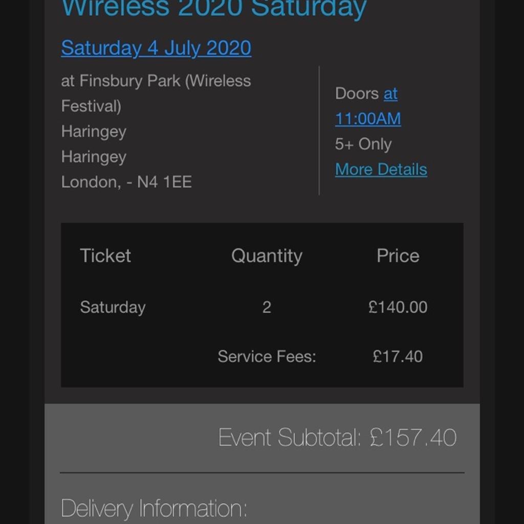 Wireless Ticket Saturday July 2020.
I am selling all tickets but this post is specifically for Saturday. Please feel free to ask me. Prices are negotiable.