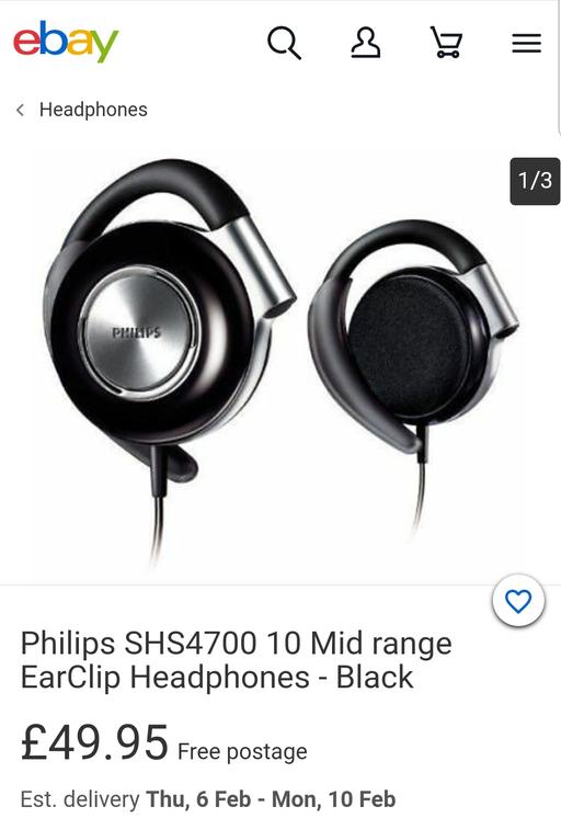 Buy & Sell Greater Manchester Manchester - Photos for Philips SHS4700/10 Midrange EarClip Headphone