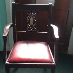 leather seated oxblood leather vintage library chair stylish comfort table and beaming with character Excellent condition given its age and character
sold as seen
no refund
collection only
cash on collection