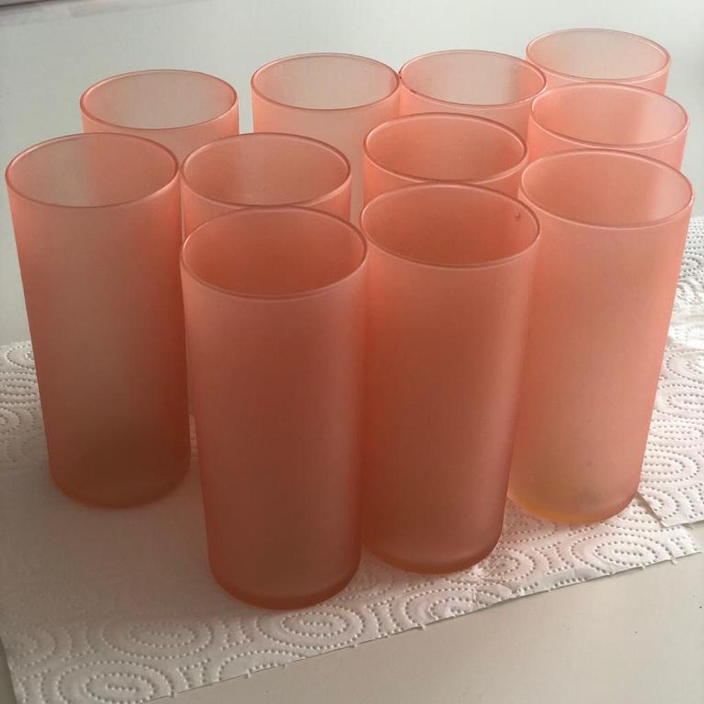 10 gläser orange farbe als deko oder für getränke, preis für alle zusammen, nur abholung in hannover