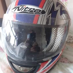 fully face motorcycle helmet 
nitro racing 
size ex large 
58 cm approximately