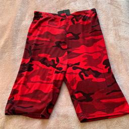 PrettyLittleThing Red Camo Cycling Shorts
Size 12
Never been worn with tags