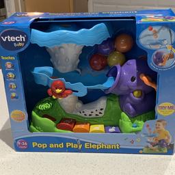 Vtech Baby Pop and Play Elephant Popping Rolling & Learning Fun For Kids New