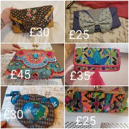 up for sale a selection of bags, and 2 necklaces 1 pair of earrings, can post