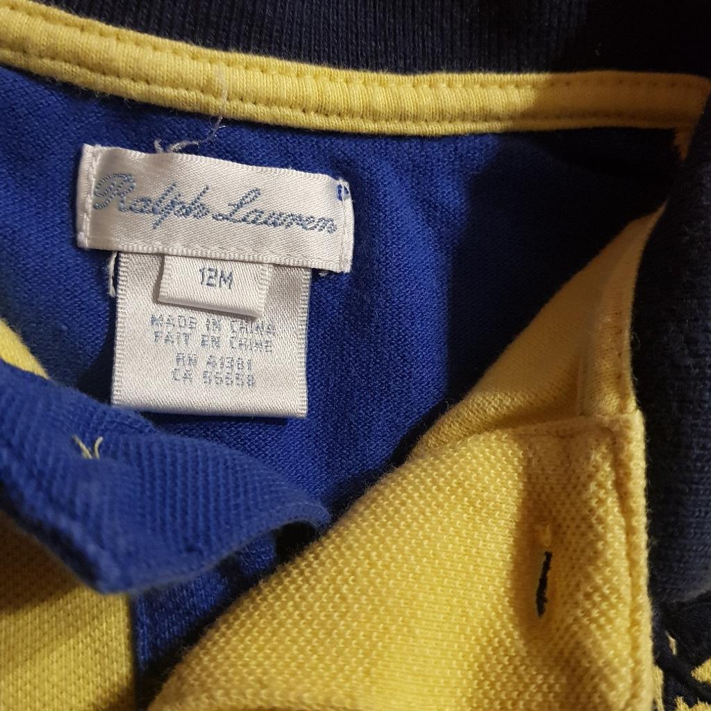 Ralph Lauren yellow t-shirt.
Size:12 months
In good condition.

Collection from East London( Leyton E10)
Can post if buyer will cover postage.
Happy to combine postage on all items up to 2kg