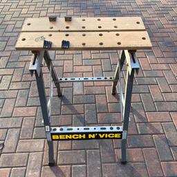 Fold up working bench and vice no longer needed cash on collection look at photos any questions please ask
