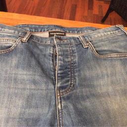 Men’s Armani jeans size waist32”x32” leg small mark on one leg shown in second pic