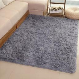 Fluffy Rug Anti-Skid Shaggy Area Rug Dining Room Carpet Floor Mat Home Bedroom 120cm x 80cm