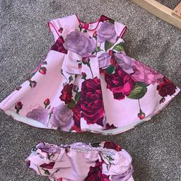 Dress with matching ruffled knickers 
0-3 months 
Ted baker