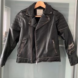 Boys Zara distressed biker jacket. Size 9. Bought for £50. Mint condition, only worn once for an event/occasion.