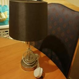 SILVER BASE WITH BLACK LAMPSHADE
IDEAL FOR BEDROOM OR FRONT ROOM
JUST NEEDS BULB!!
NEED GONE ASAP!!