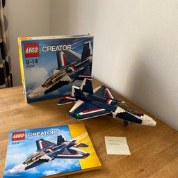 Lego Creator 3 in 1 set number 31039. 95% complete. The plane is missing a few bits from the cockpit but otherwise I’ve managed to build it. Was standing built for some time so the Lego could do with a clean hence price. Safe collection locally only. Will be dismantled today.