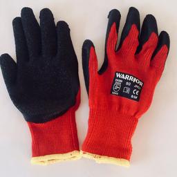 New and unused in original retail packaging.

12 Pairs Worrior Supa Grip Heavy Duty Builders Work Gloves.

Size Medium.

Colour: Red and Black