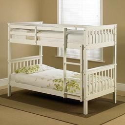 CALL NOW!! 02032877883
SAME DAY DELIVERY AVAILABLE

Brand New Flat Pack Wooden Bunk Bed Frame.
Colour: Beige, White, Grey
Standard Single Size
Very Strong Ladder & Frame
Perfect Space Saver With Compact Yet Elegant Design
Convertible Into 2 Single Beds
Home Assembly Required

Dimensions:

Width: 3ft (90 cm)
Length: 6ft3 (190 cm)

Single Bunk Bed Frame Only £160


Bunk Bed Frame + 2Single Deep Quilt Mattresses --- £270 
Bunk Bed Frame + 2Single Orthopaedic Mattresses --- £290


CALL NOW!! 02032877883