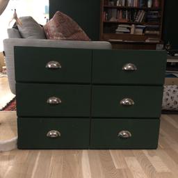 two with six drawers each together for free : one painted in green and the other got natural wooden color still. Very nice and solid. I am selling them due to the lack of space in my room.
Width. : 80cm
Height : 58cm
Depth. : 50cm
to be picked up asap.