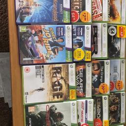 All the games are listed in the photo. Some of them are for Xbox 360 Kinect. Most of the games can be played on Xbox 1 aswell