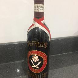 Great looking Sheffield United bottle of wine.

Not sure if it will taste any good but great decorative item.

Bottoms up and Up The Blades! ⚔️