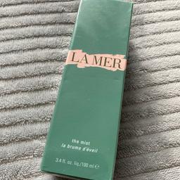 La Mer THE MIST 100ml brand new unopened in original plastic cover packaging.


The highly charged waters in this refreshing mist help heal, hydrate and rebalance even the driest complexions. The Mist creates a special negative ion-rich environment that instantly shifts skin's energy level, visibly uplifting and reviving lethargic skin.
A live internal magnet continually recharges the ingredients to maintain their optimum potency. Marine and botanical extracts soothe surface irritations.