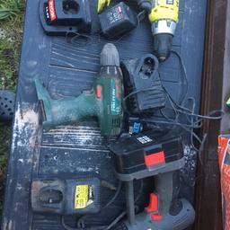 rolson 24 v x 2 batt. flat
ryobi drull/ charger no batt
bocsh drill/ charger no batt. 
you can bit compatable batts on ebay or these
may do
for someone that needs bits. 
free
collect ch42