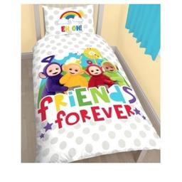 Teletubbies Single Duvet Cover & Pillowcase £8.50
Reversible
Polyester/Cotton

Two available