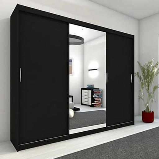 Buy & Sell West Midlands Birmingham - Photos for BRAND NEW MIAMI BLACK WARDROBE (250cm)