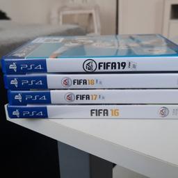 Ich verkaufe 4 Fifa Spiele für die PS4 zu einem Komplettpreis von 18€!!! Einzeln wie folgt:
Fifa 16 - 3€
Fifa 17 - 4€
Fifa 18 - 4€
Fifa 19 - 7€

Nur Abholung und Barzahlung möglich.