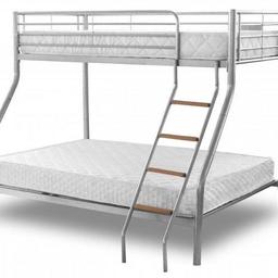 🔥🔥NATIONWIDE DELIVERY AVAILABLE INBOX FOR PRICES 🔥🔥

🔥🔥EXPRESS NEXT DAY DELIVERY AVAILABLE!🔥🔥

this Bed features a durable metal construction, safety rails to prevent nighttime tumbles and an angled ladder attached firmly to the frame.

FEATURE:

TRIPLE BUNK BED FRAME SILVER
Metal solid structure

APPROX DIMENSIONS:
4ft6inch x 6ft3inch bottom / 3ft x 6ft3inch top
•Brand New Flat-packed
•Self Assembly Required (we Offer an assembly service inbox for price
•images are for illustrative purposes onl