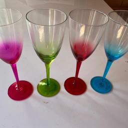 Fun colourful party wine glasses flutes.collection from Elmer's end London br3