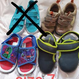 Clarkes 7g £2 
rebook watershoes £2
pj mask shoes (brand new never worn) £4
collection tanyard Farm 
social distancing applies