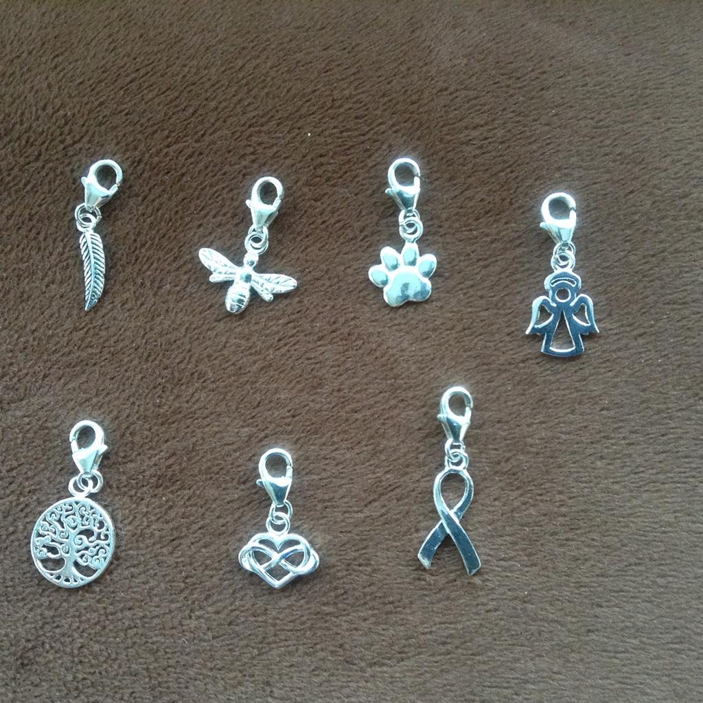 Various 925 Sterling silver charms with a lobster clasp to attach to popular link bracelets, all brand new. Different quantities of each available, ask for details, price is per charm. Ideal Xmas gift. Collect bilbrook WV8 or post for £2.00.