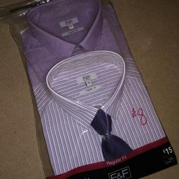 BRAND NEW

PAIR MENS FORMAL SHIRTS WITH TIE

PURPLE

REGULAR FIT

EASY IRON

SIZE 16 neck - 42 chest

long sleeve