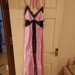 A STUNNING NIGHT DRESS

IN PINK SILKY MATERIAL WITH LACE!

SO MUCH DETAIL !

IMPORTED FROM DUBAI

SIZE 12!

VERY SEXY!!!!