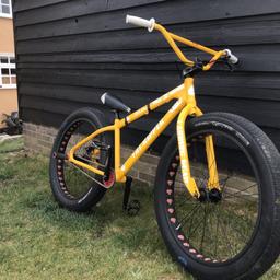 Not sure if selling, just seeing what offers/swaps or about for it. It has:
• Shimano Deore XT brake
• UK Grip pegs
•SE Big Flyer seat
•Boardman Pedals
•2018 SE Fat Ripper Tyres
• Magik Designz sticker kit
• LOUD N LIT stickers